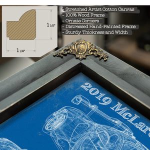 2019 Mclaren Senna Merlin Vintage Blueprint Auto Print