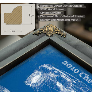 2010 Chevrolet Camaro Vintage Blueprint Auto Print