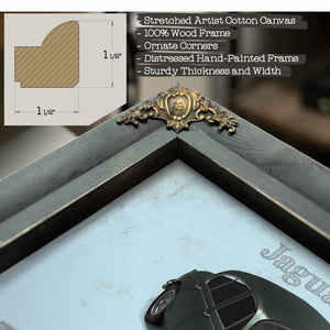 Jaguar Mark 1 (Dark Green) Blueprint Vintage Auto Print