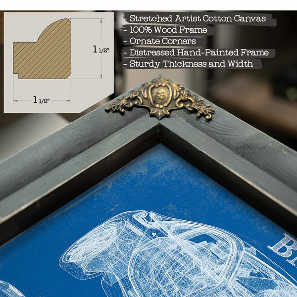 BMW I8 Vintage Blueprint Auto Print