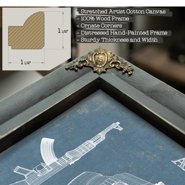 AK-47 Blueprint Vintage Gun Print