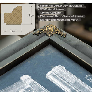 Glock 17 Blueprint Vintage Gun Print