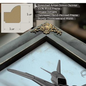 Quinjet Avengers Vintage Blueprint Wall Art