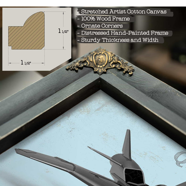 Quinjet Avengers Vintage Blueprint Wall Art