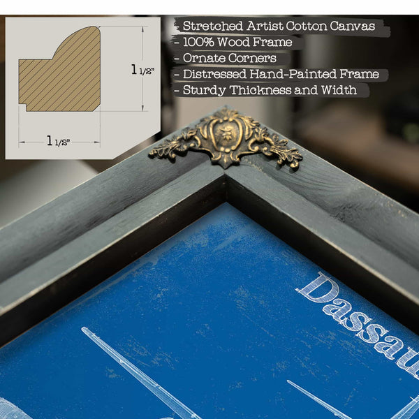 Dassault Falcon 50 Vintage Blueprint Airplane Print