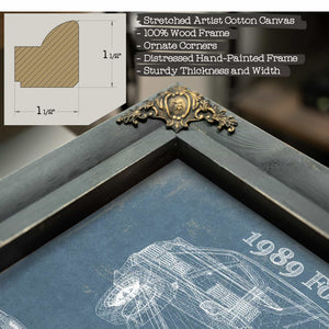 1989 Ford Mustang Vintage Blueprint Auto Print