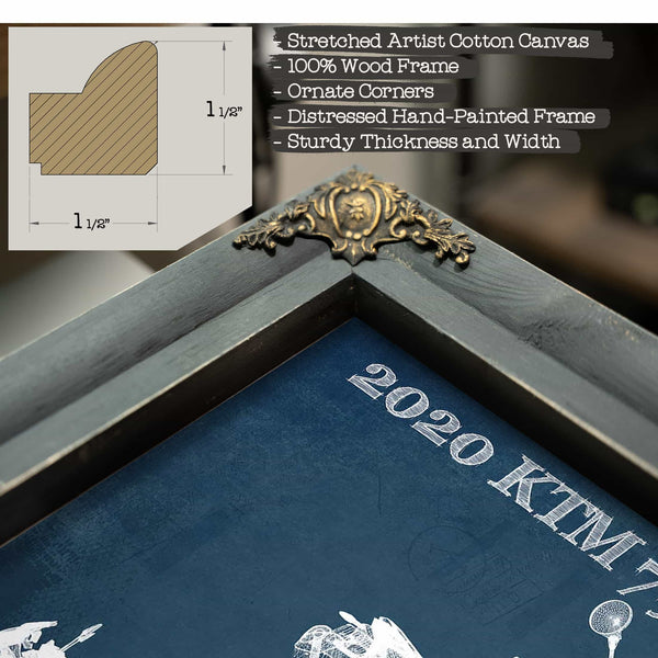 2020 Ktm 790 Adventure R Vintage Blueprint Auto Print