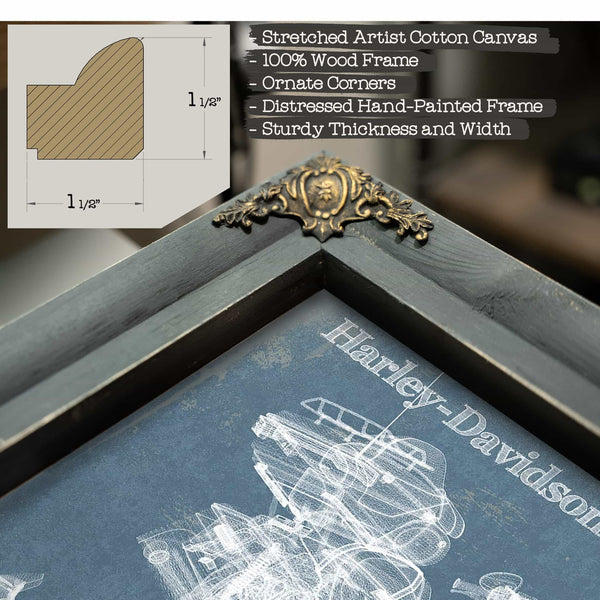 Harley-Davidson Road Glide Ultra 2018 Blueprint Motorcycle Patent Print
