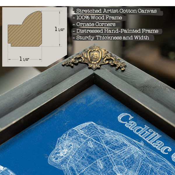 Cadillac CTS-V Sedan Blueprint Vintage Auto Print