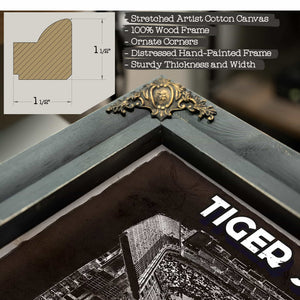 Tiger Stadium Art - LSU Tigers Vintage Stadium & Blueprint Art Print