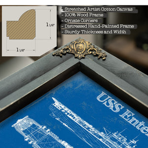 USS Enterprise (CV-6) Aircraft Carrier Blueprint Original Military Wall Art - Customizable