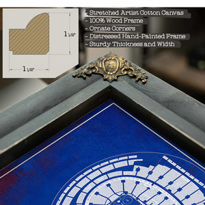 New York Rangers Team Colors - Madison Square Garden Vintage Hockey Blueprint NHL Print