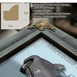 Mercedes Benz 300 SLR Vintage Blueprint Auto Print