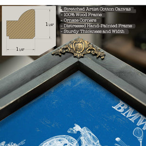 BMW R nine T Blueprint Vintage Motorcycle Print