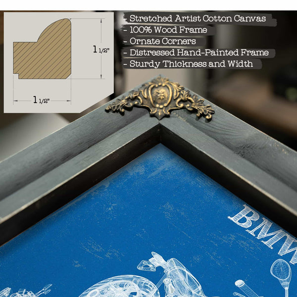 BMW R nine T Blueprint Vintage Motorcycle Print