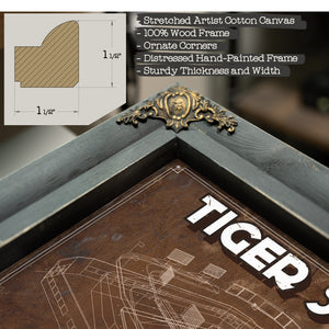 Tiger Stadium Art - LSU Tigers Vintage Stadium - Blueprint Art Print