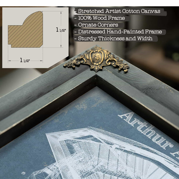 Vintage Arthur Ashe US Open Tennis Blueprint Art