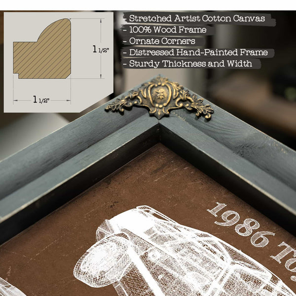 1986 Toyota Supra Vintage Blueprint Auto Print