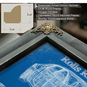 Rolls Royce Ghost 2018 Vintage Blueprint Auto Print