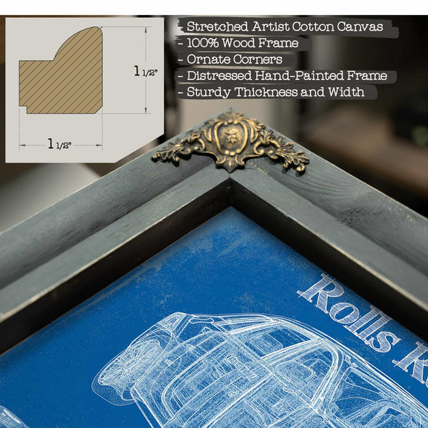 Rolls Royce Ghost 2018 Vintage Blueprint Auto Print