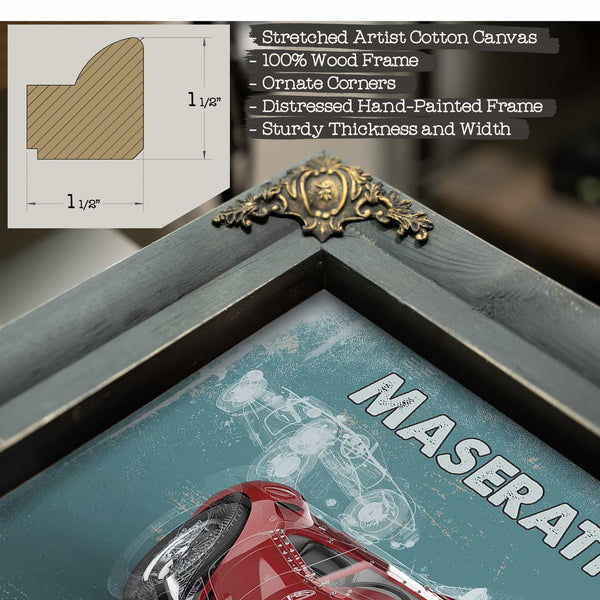 Maserati 450s 1956 Original Vintage Car Blueprint