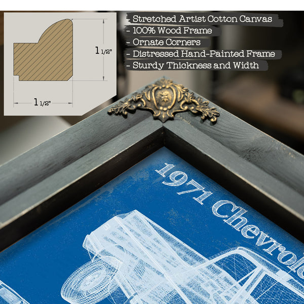 1971 Chevrolet C-10 Cheyenne Original Blueprint Art