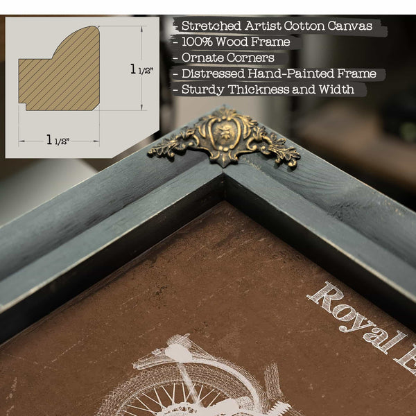Royal Enfield Bullet Blueprint Motorcycle Patent Print