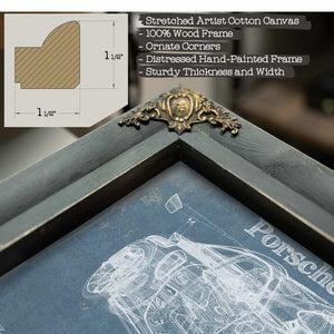 Porsche 911 GT3 RS Vintage Blueprint Auto Print