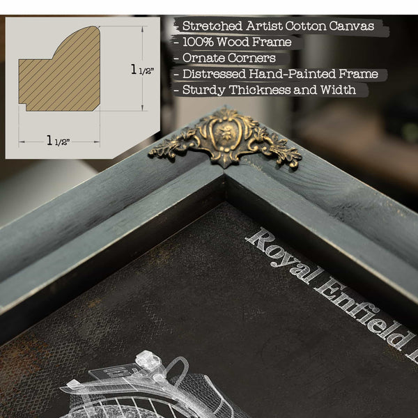 Royal Enfield Interceptor 650 2020 Blueprint Motorcycle Patent Print