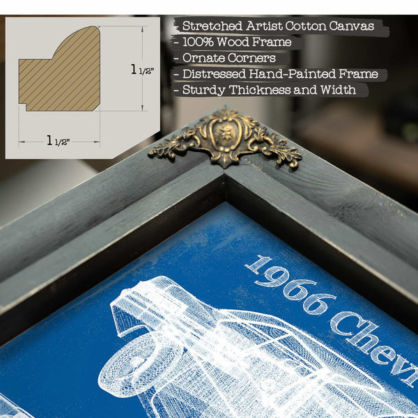 1966 Chevrolet Impala SS Blueprint Vintage Auto Print