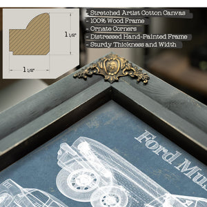 Ford Mustang 1963 Original Blueprint Art