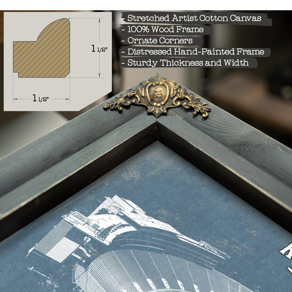 UCLA Bruins Art - Rose Bowl Vintage Stadium Blueprint Art Print