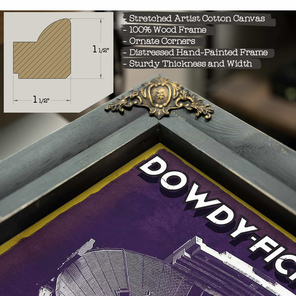 East Carolina Pirates - Dowdy–Ficklen Stadium Vintage Blueprint Wall Art