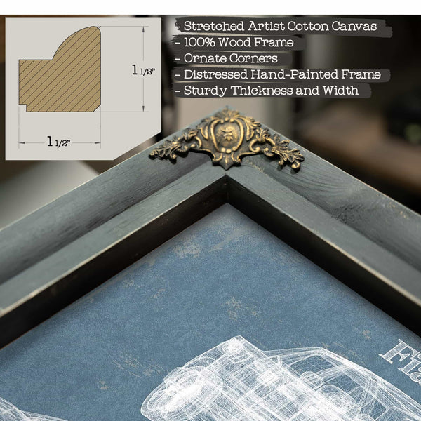 Fiat Toro Vintage Blueprint Auto Print