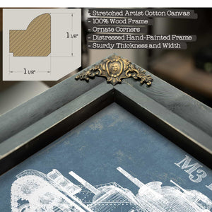 Medium Tank, M3 Lee Vintage Blueprint Print