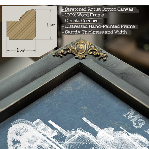 Medium Tank, M3 Lee Vintage Blueprint Print