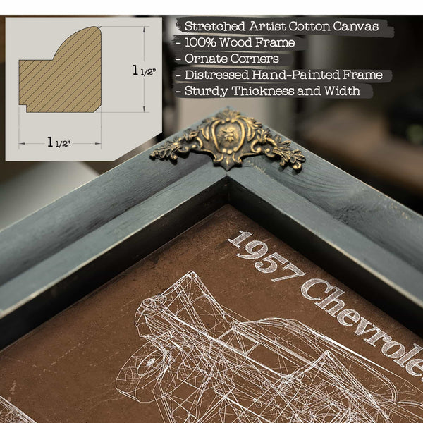 1957 Citroen 2Cv Vintage Blueprint Auto Print
