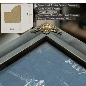 F-117 Nighthawk Military Aircraft Patent - Blueprint Military Wall Art