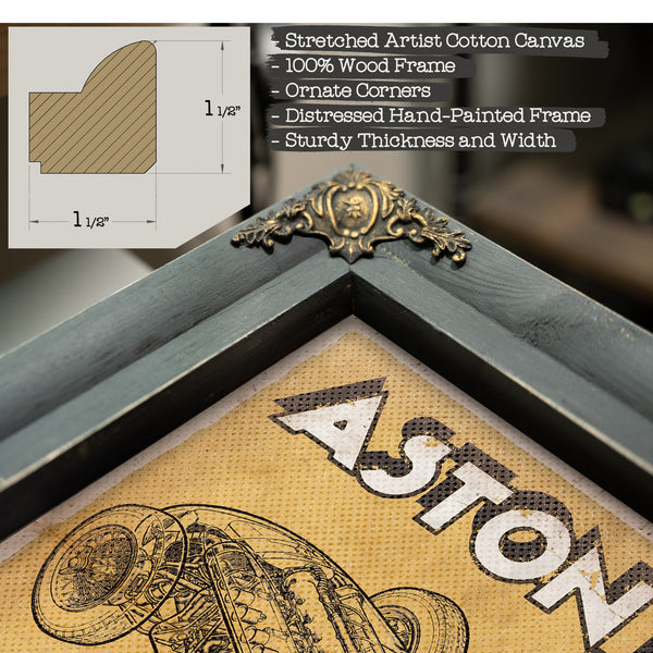 Aston Martin DB9 Blueprint Vintage Auto Print