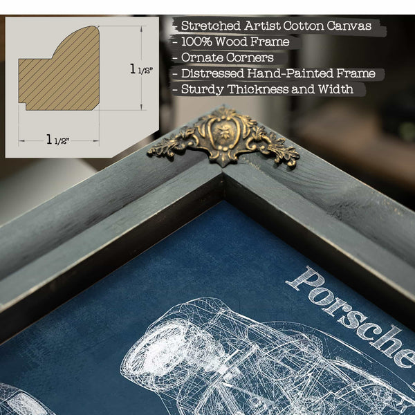 Porsche Boxster (Type 986) Blueprint Vintage Auto Print