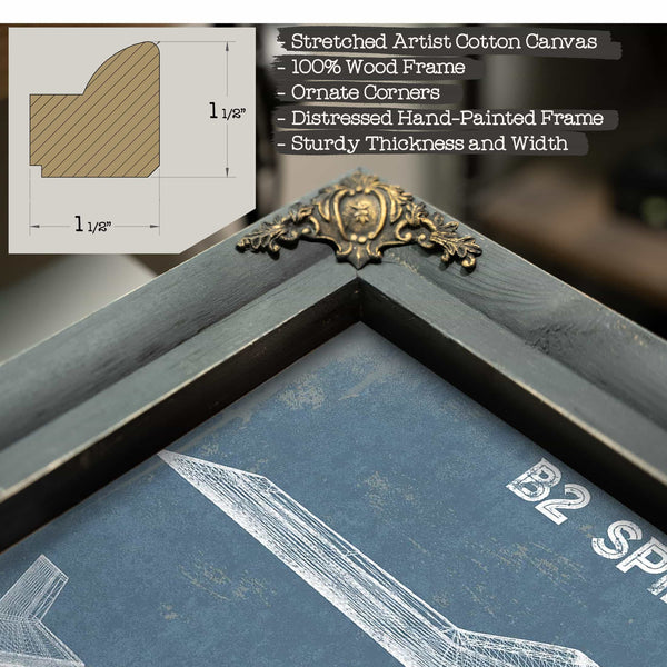 B2 Bomber Patent Blueprint Original Design Wall Art