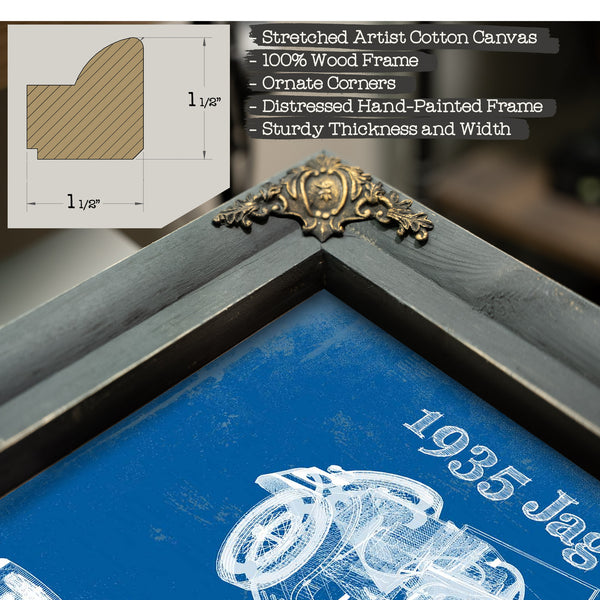1935 Jaguar SS 100 Blueprint Vintage Auto Print