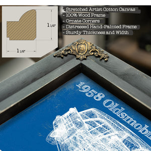 1958 Oldsmobile 88 Fiesta Wagon Vintage Blueprint Auto Print