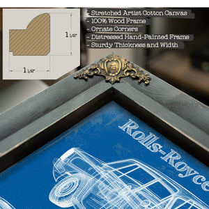 Rolls Royce Silver Shadow Vintage Blueprint Auto Print