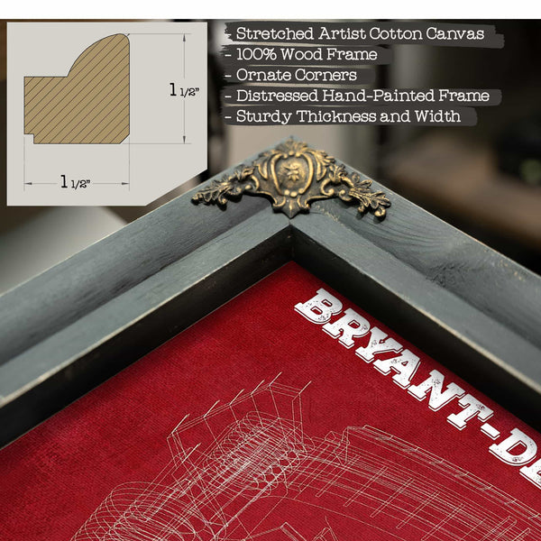Alabama Crimson Tide Stadium Art - Bryant-Denny Stadium Vintage Seating Chart