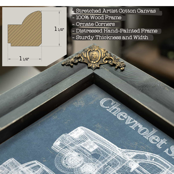 Chevrolet Silverado 2012 Vintage Blueprint Auto Print