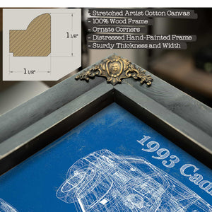 1993 Cadillac Eldorado Coupe Vintage Blueprint Auto Print