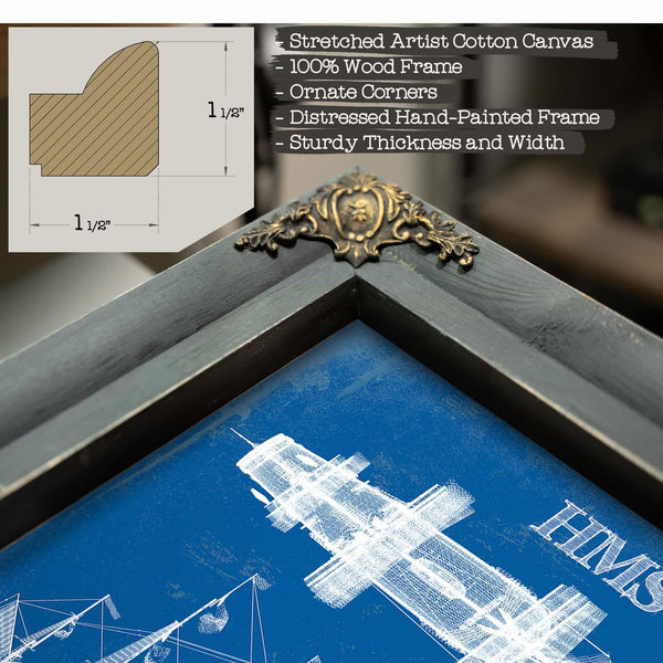 HM Armed Vessel Bounty Blueprint Original Wall Art