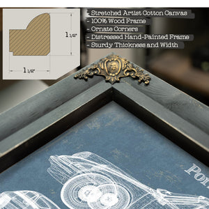 Porsche 911 Vintage Blueprint Auto Print