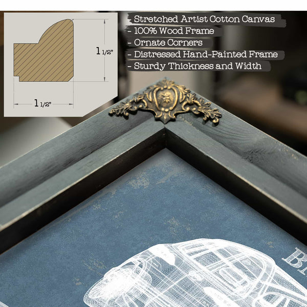 BMW X5 Vintage Blueprint Auto Print